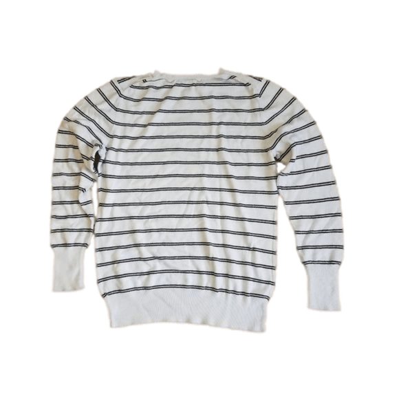 Worthington Petite Black and White Stripe Sweater Size Petite Stripes Striped - Picture 2 of 4